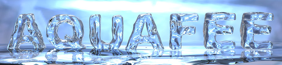 氷でできたアクアフリーロゴ
